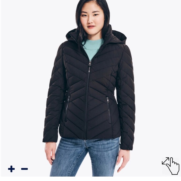 Nautica 983 Puffer Jacket With Fur Trim 